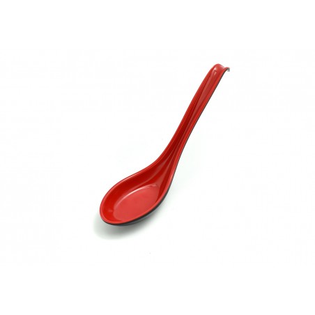 lžíce na polévku ramen, černá/červená,plast 16,3cm
