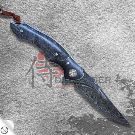 nůž zavírací Dellinger PAIKU Black Coating VG-10 Damascus