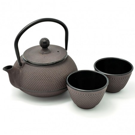 Cast-iron Teapot Arare Brown 600 ml + 2 Cups