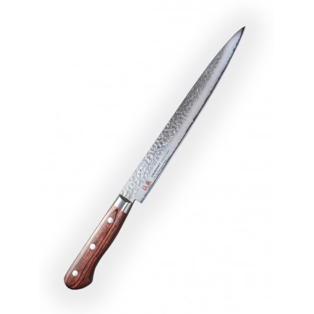 Slicer ( Sujihiki ) 240mm-Suncraft Senzo Universal-Damascus- Japanese Slicing Knife -Tsuchime- VG10–33 layers