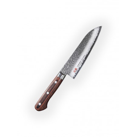 Santoku 165mm-Suncraft Senzo Universal-Damascus-Japanese kitchen knife-Tsuchime- VG10–33 layers