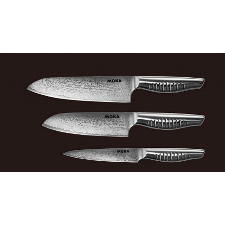 malý nůž Santoku 150mm - Suncraft MOKA vg-10 Damascus, japonský kuchyňský nůž