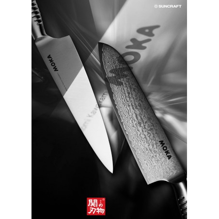 nůž Petty (univerzální) 125mm - Suncraft MOKA vg-10 Damascus, japonský kuchyňský nůž