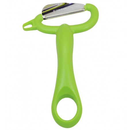Extra sharp peeler with inclined blade (FIT PEELER) made of stainless steel 18-8 Green
