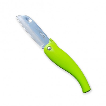 Japanese folding knife for fruit and vegetable made of stainless steel  18-8 Green