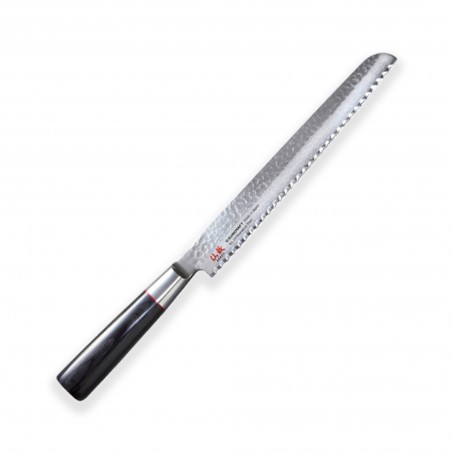 Bread (knife for bread and pastry) 220mm-Suncraft Senzo Classic-Damascus-Japanese kitchen knife-Tsuchime- VG10–33 layers