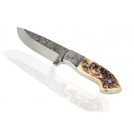 nůž Dellinger "D2" Engraver Camel Bone