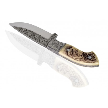 nůž Dellinger "D2" Engraver Camel Bone