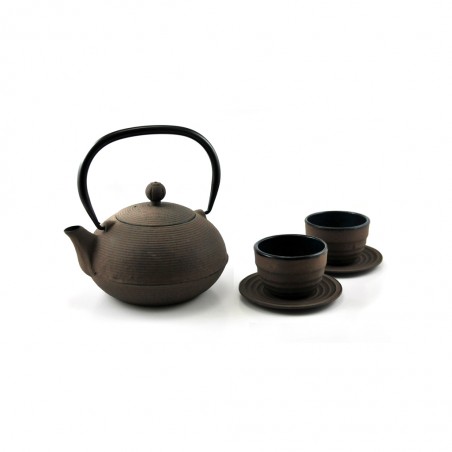 Cast-iron Teapot Ganzou Brown 900 ml + 2 Cups