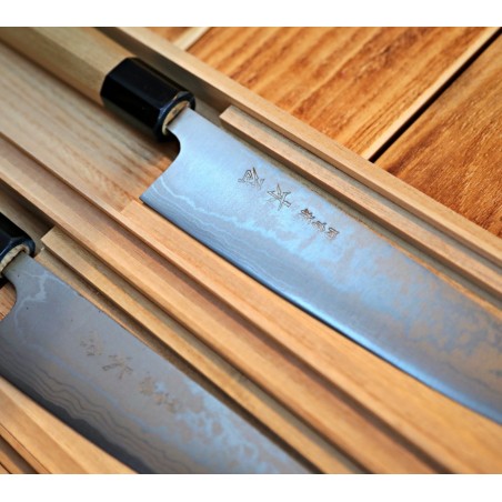 nůž Kamagata / Santoku 170 mm - KIYA - Suminagashi White - Damascus 11 layers