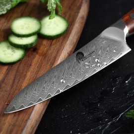 Chinese kitchen knife ROSE WOOD DAMASCUS 16,5 cm, Dellinger