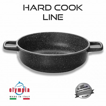 Deep Pan with 2 Handles HARD COOK Ø 28 cm made of cast aluminium with mineral stoneware surface