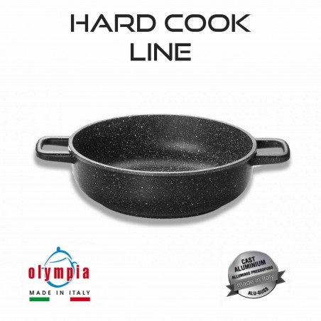 Deep Pan with 2 Handles HARD COOK Ø 24 cm made of cast aluminium with mineral stoneware surface