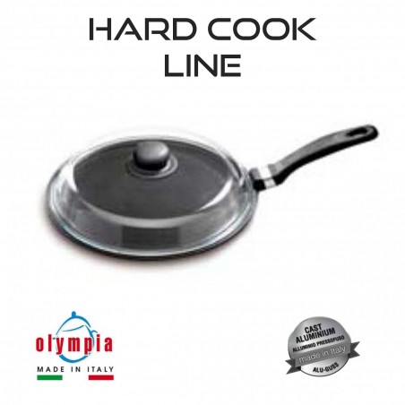 Flat Pan HARD COOK Ø 30 cm made of cast aluminium with mineral stoneware surface + high glass lid