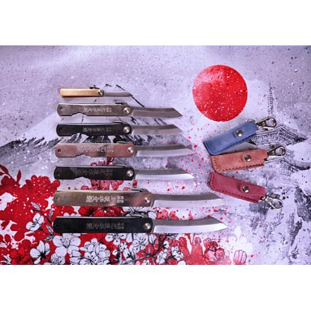 japonský nůž HIGONOKAMI mini s červeným pouzdrem