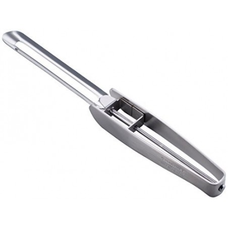 Peeler with longitudinal blade LONG PEELER + plus made of stainless steel  18-8 ( with protective case )
