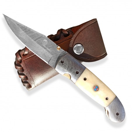 Hunting Clasp Damascus Knife Dellinger GUNNVOR Clip