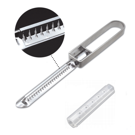 Peeler JULIENNE with longitudinal blade LONG PEELER made of stainless steel 18-8 ( with protective case )
